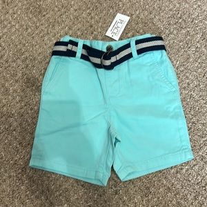 NWT 2T Boys Blue Shorts With Belt
